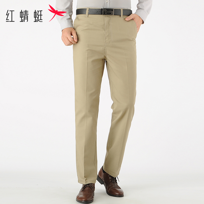 红蜻蜓 RED DRAGONFLY男士休闲西裤秋季商务舒适直筒长裤男中年爸爸秋装裤子
