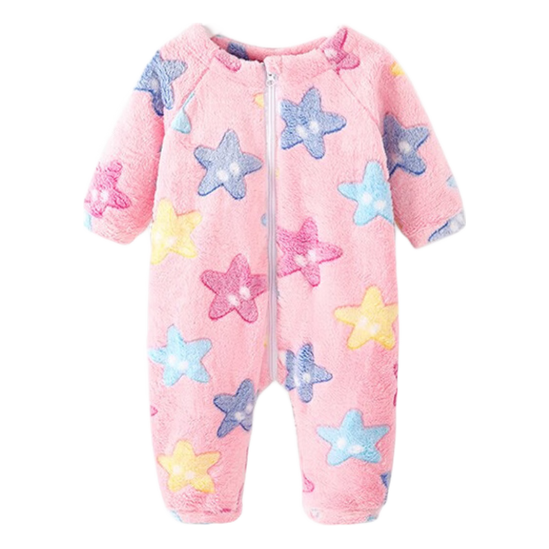 舒贝怡儿童秋冬加绒连体衣宝宝睡袋婴儿加厚爬服男女童保暖哈衣秋装