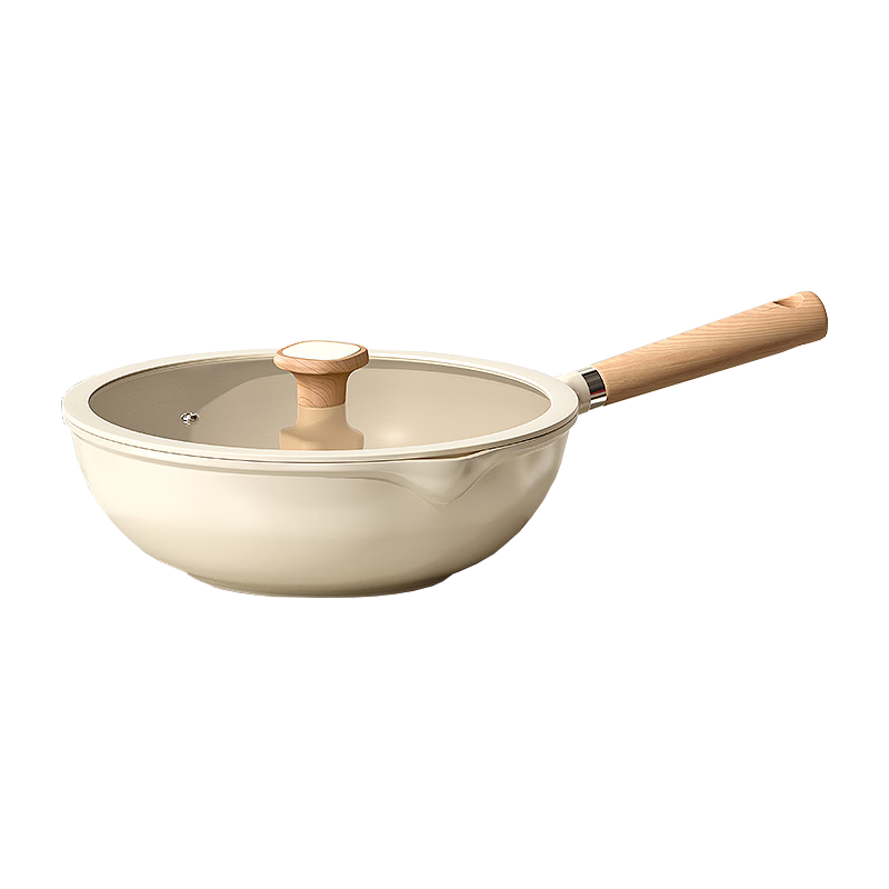Amercook 钛合金材质 32cm 无涂层不粘炒锅