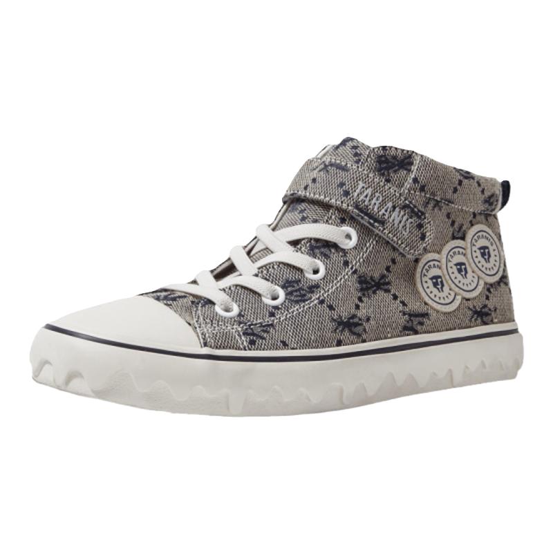 泰兰尼斯kids男童板鞋秋季高帮帆布鞋女滑板鞋时尚中大童鞋子