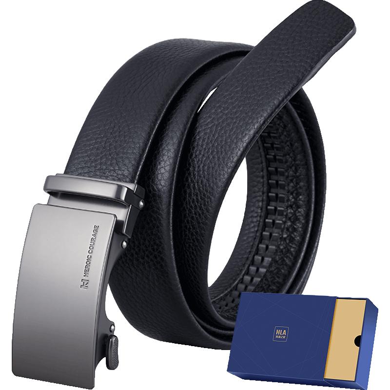 海澜之家男士皮带头层牛皮自动扣腰带真牛皮时尚潮裤带