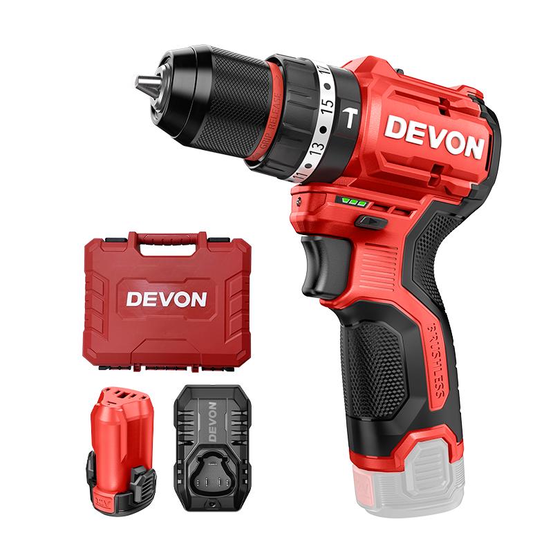 DEVON 大有 12V无刷锂电钻 5209单电2.0标充豪华塑盒