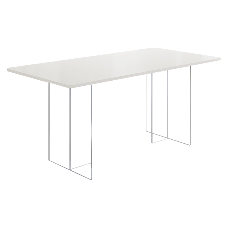 德利丰岩板餐桌现代简约亚克力悬浮设计奶油风长方形小户型家用桌椅组合 贝加尔冬-透明亚克力脚 1.3m -单餐桌