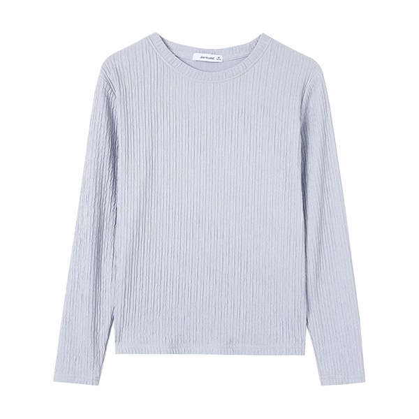 真维斯 秋季热销纯色基础款女士T恤亲肤针织长袖上衣女休闲通勤体恤女