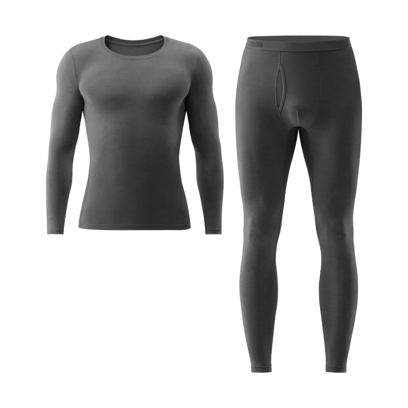蕉内热皮301+男女士保暖内衣套装秋衣秋裤锁温棉感无痕打底衣秋冬季 【男士】70度花灰 L