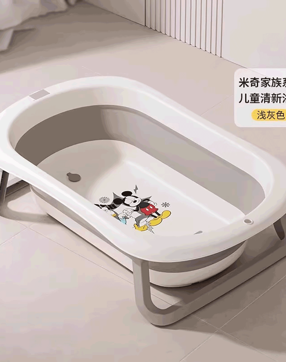 婴儿洗澡盆浴盆宝宝可折叠幼儿坐躺大号浴桶小孩家用新生儿童用品