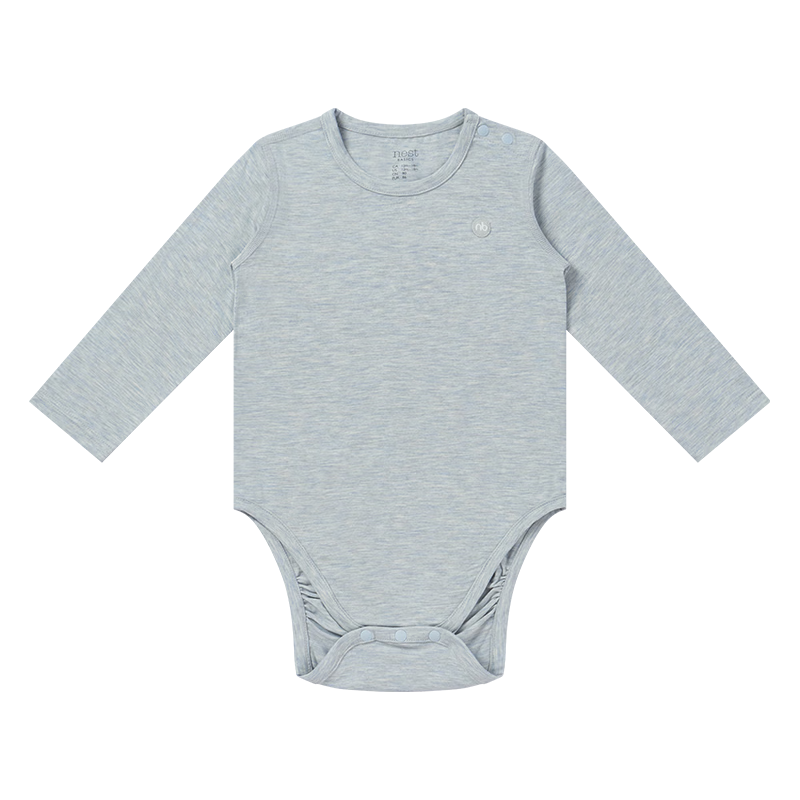 nest designs婴儿竹轻盈竹纤维弹力婴儿爬服长袖和尚新生儿宝宝包屁衣连体衣   （建议身高66-75cm）