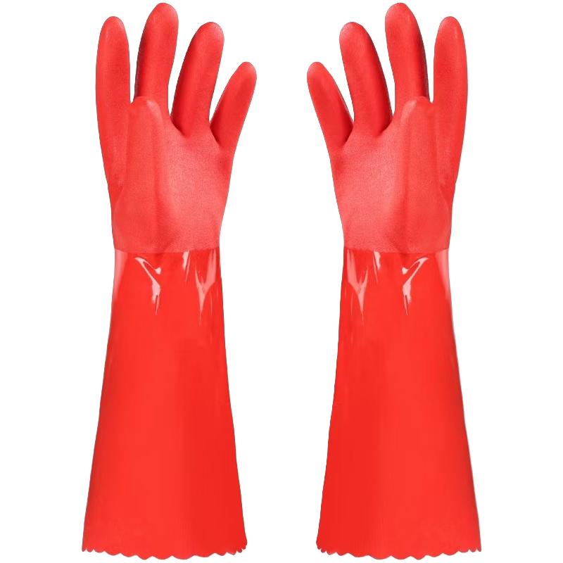 洗碗手套加绒加厚保暖加长男女家务厨房耐用胶皮洗衣清洁橡胶乳胶