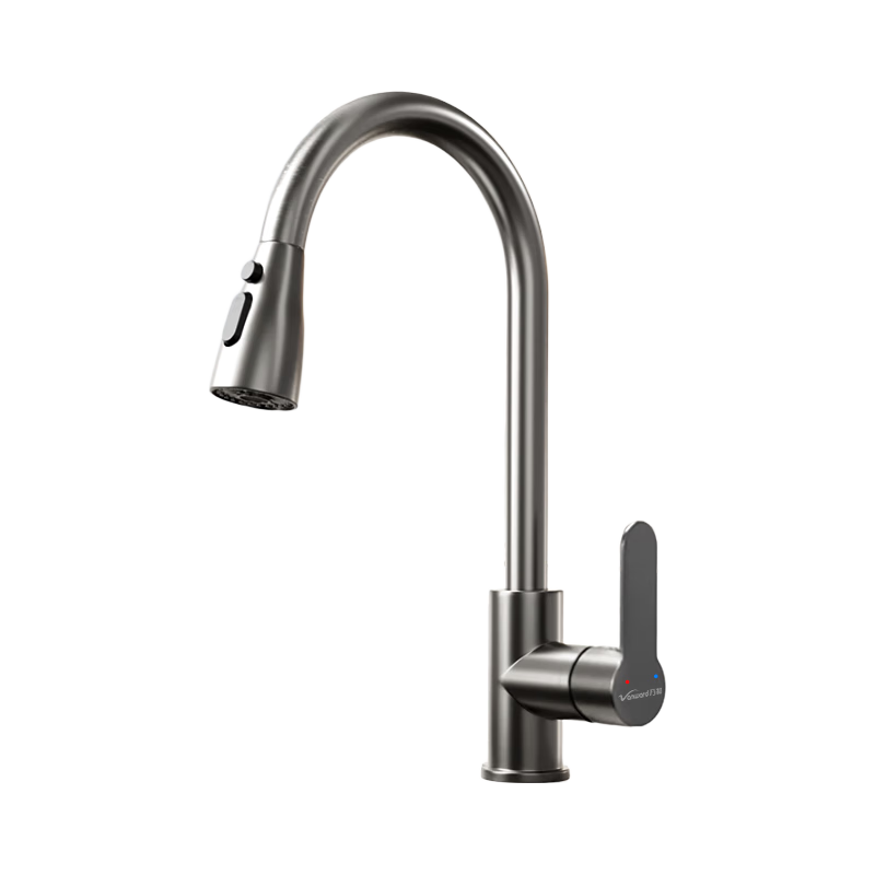 万和厨房水龙头冷热三功能抽拉式洗菜盆龙头家用不锈钢洗碗盆水槽龙头