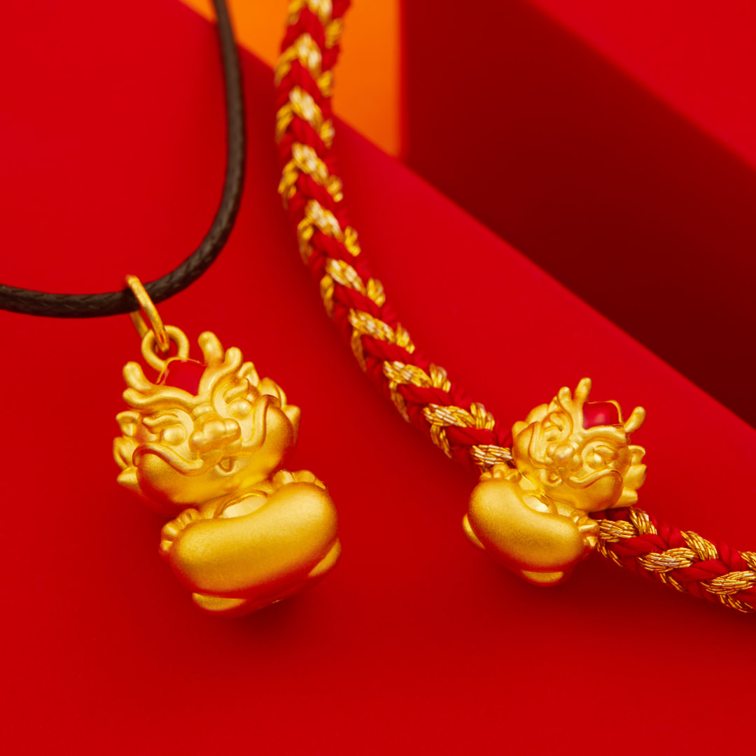 LUCKYMELIFE 暴富小神龙足金吊坠转运珠礼盒