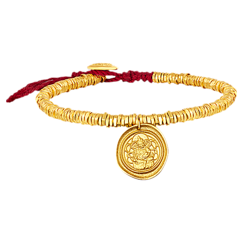 菜百首饰 黄金手链 古法盘缠钱串子手链 计价 约25.70克约17厘米