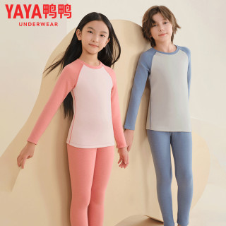 YAYA 鸭鸭 儿童保暖内衣套装 男童女童 秋衣秋裤