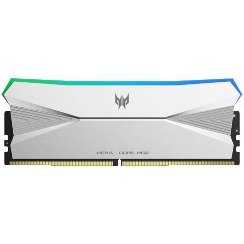宏碁掠夺者（PREDATOR）48G(24G×2)套装 DDR5 6000频率 台式机内存条 Hera影锋系列 RGB灯条(C28) 冰戟银 AI电脑配件