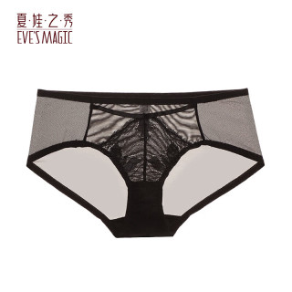夏娃秘语 内裤 女性感蕾丝薄款透气舒适三角短裤（任选4件）