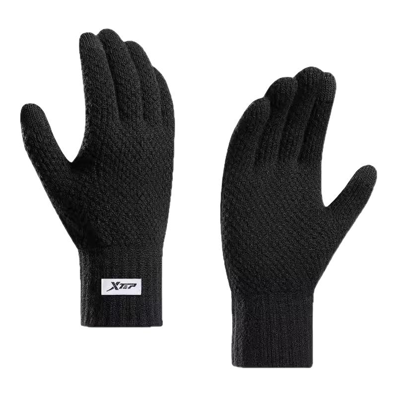 XTEP特步保暖手套可触屏运动手套男秋冬季防寒舒适针织毛线加厚骑行女