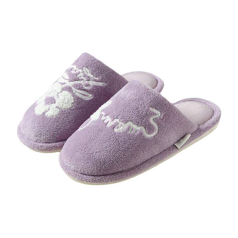 猫人Lara系列繁花绒绒棉拖鞋秋冬防滑保暖懒人毛毛鞋