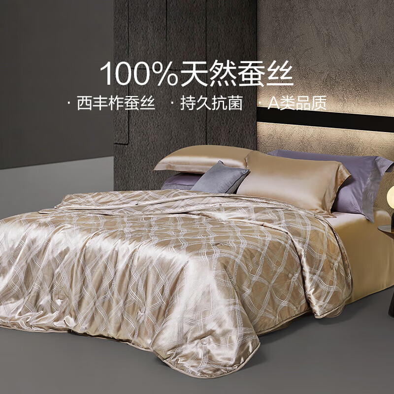 LOVO罗莱生活天然蚕丝被A类抗菌被子被芯大提花面料春秋四季被 【蚕丝+A类抗菌+大提花】春秋被 200*230cm