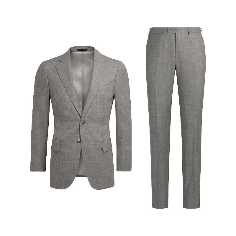 SUITSUPPLY浅灰色热带羊毛男士西装套装休闲经典款