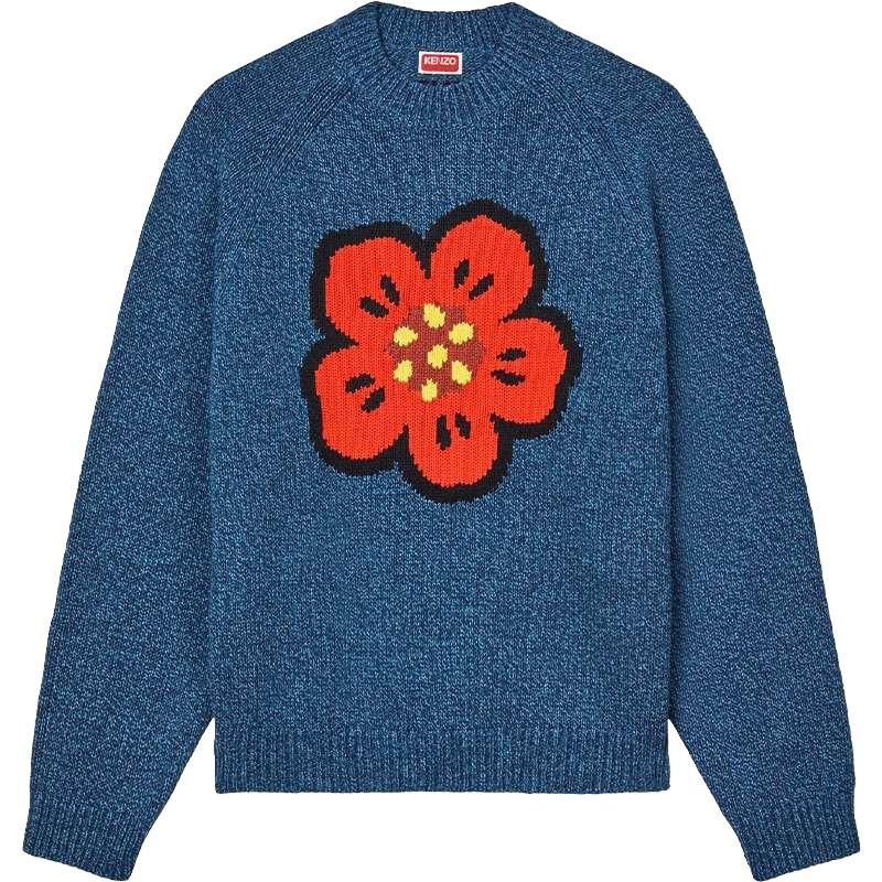 KENZO 25秋冬 男士BOKE海棠花经典版型套头针织衫