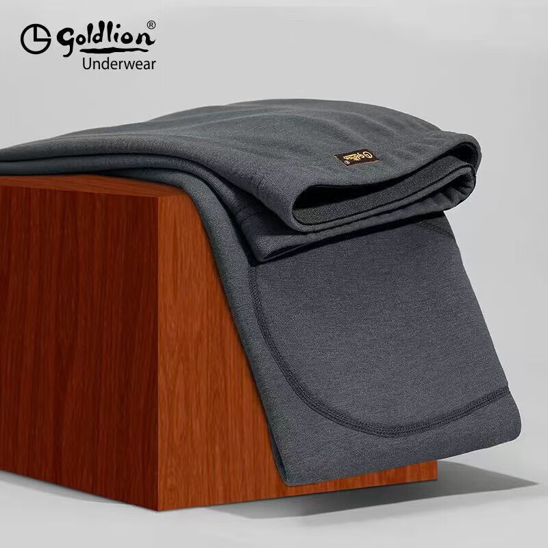 金利来（GOLDLION）莫代尔保暖裤男包筋双面结构保暖男士保暖秋裤 加厚保暖裤男-深麻灰 L