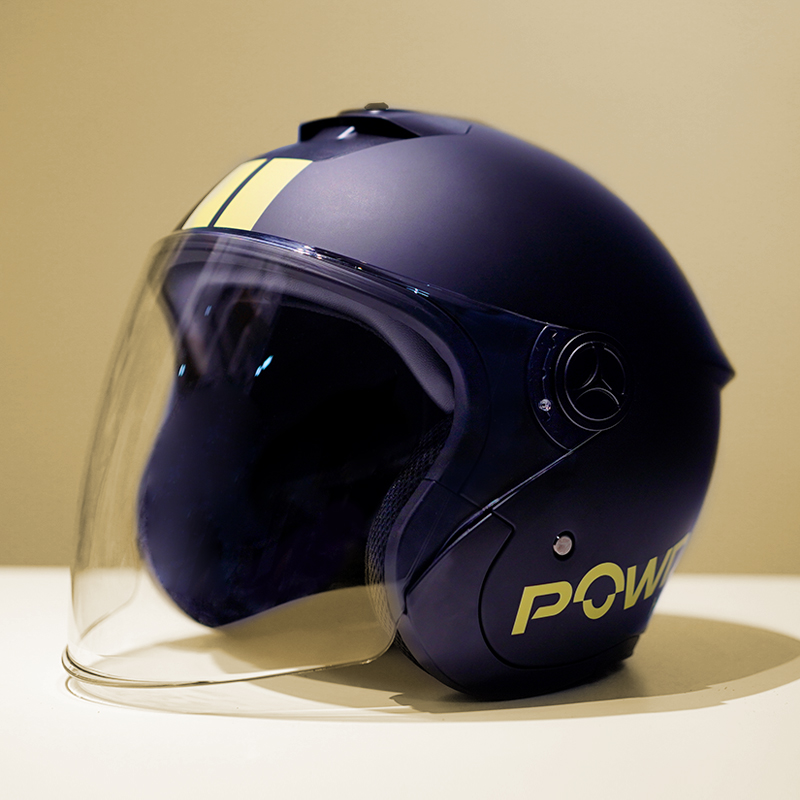 POWDA3C认证冬季保暖头盔电动车黑色帽摩托车