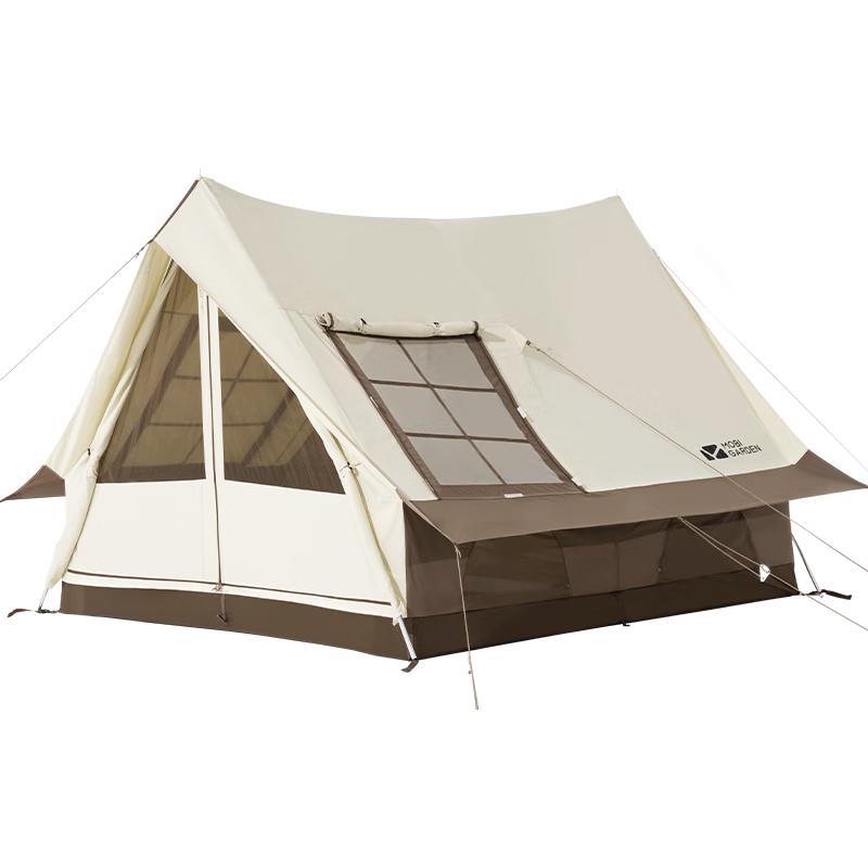 牧高笛（MOBIGARDEN）帐篷 户外露营防风防晒营地屋脊帐篷家庭棉布帐篷纪元190 象牙白