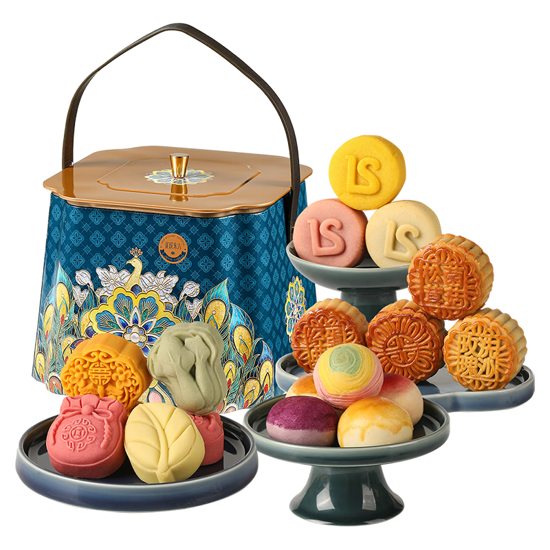 皇家尚食局月饼礼盒 低糖月饼奶黄流心糕点心高档品陕西特产 雀月东方礼盒 1499g