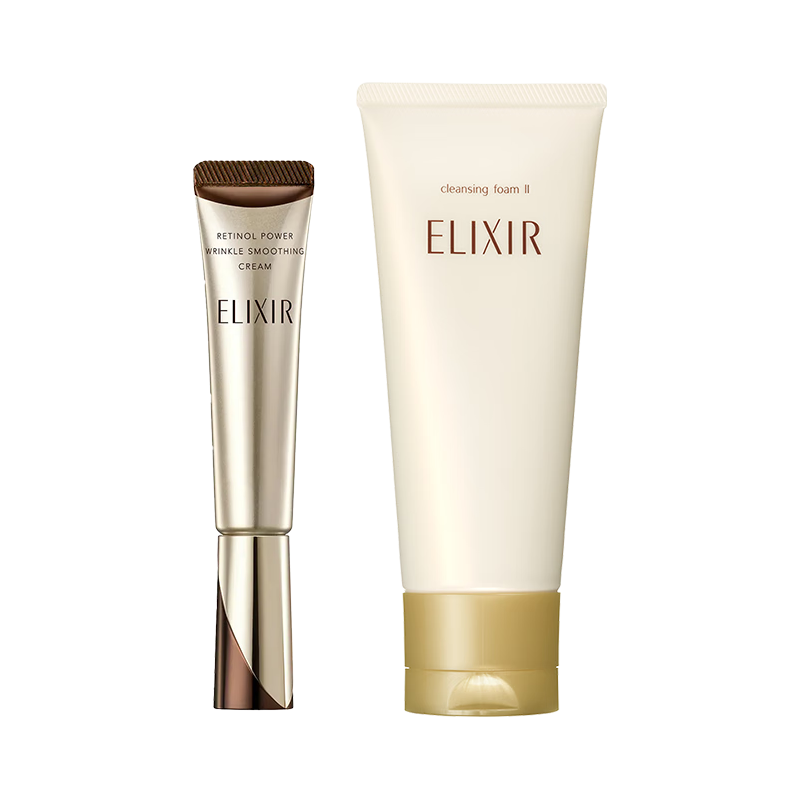 怡丽丝尔（ELIXIR）纯A小金管眼霜15g+优悦活颜洁面145g淡纹眼霜洗面奶套装