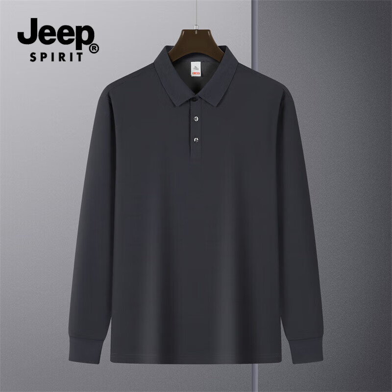 JEEP SPIRIT吉普长袖polo衫男秋装T恤打底衫商务休闲男装上衣服