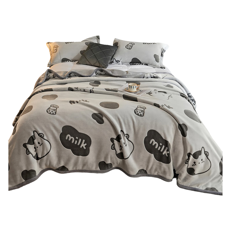 洁丽雅（Grace）A类牛奶绒毛毯冬季加绒加厚午睡毯被子毯子绒毯