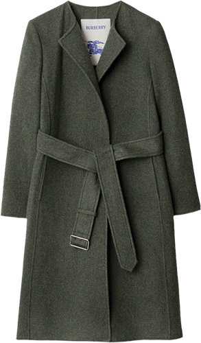 BURBERRY博柏利 100%绵羊毛 女式直筒大衣外套