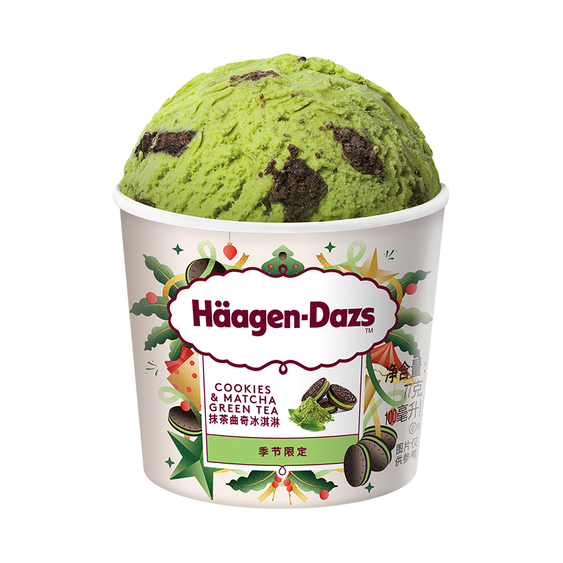 哈根达斯（Haagen-Dazs）抹茶曲奇口味冰淇淋 100ml/杯 雪糕 抹茶曲奇味100ml