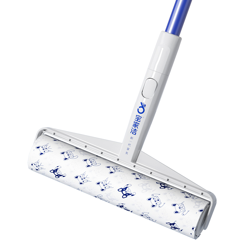 宝家洁粘毛器可撕式粘毛滚筒粘毛替换纸除尘长柄大号 24cm 180撕 3卷 +新一代长杆粘毛器