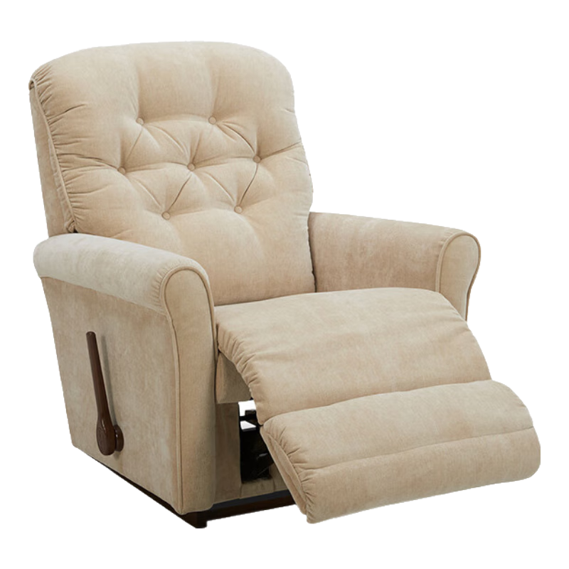 乐至宝LAZBOY布艺沙发客厅美式绒布单懒人可躺摇摇椅功能曲奇785A 绒白【7天】