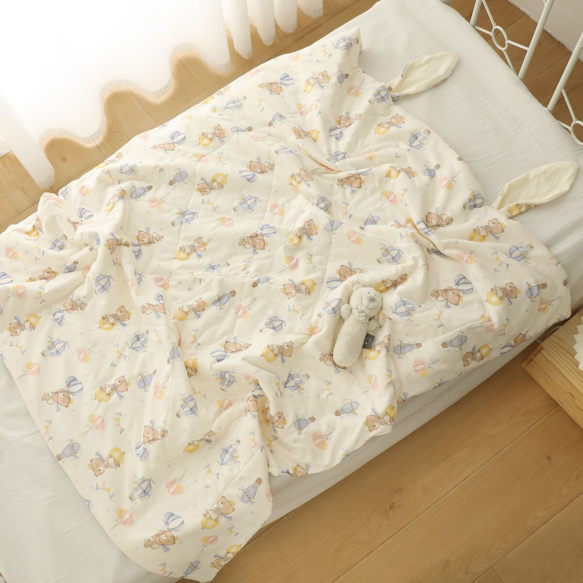 澳乐婴儿被子四季通用宝宝被子盖被新生儿A类安睡被子 气球小熊