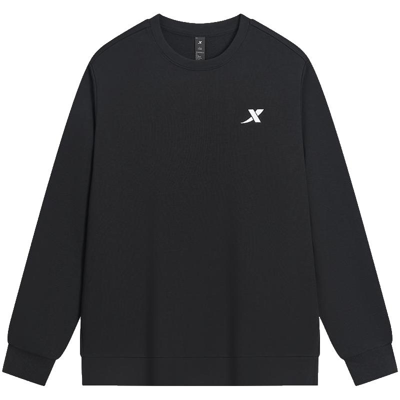 特步卫衣男2025秋季运动休闲内搭套头衫圆领运动长袖上衣男款