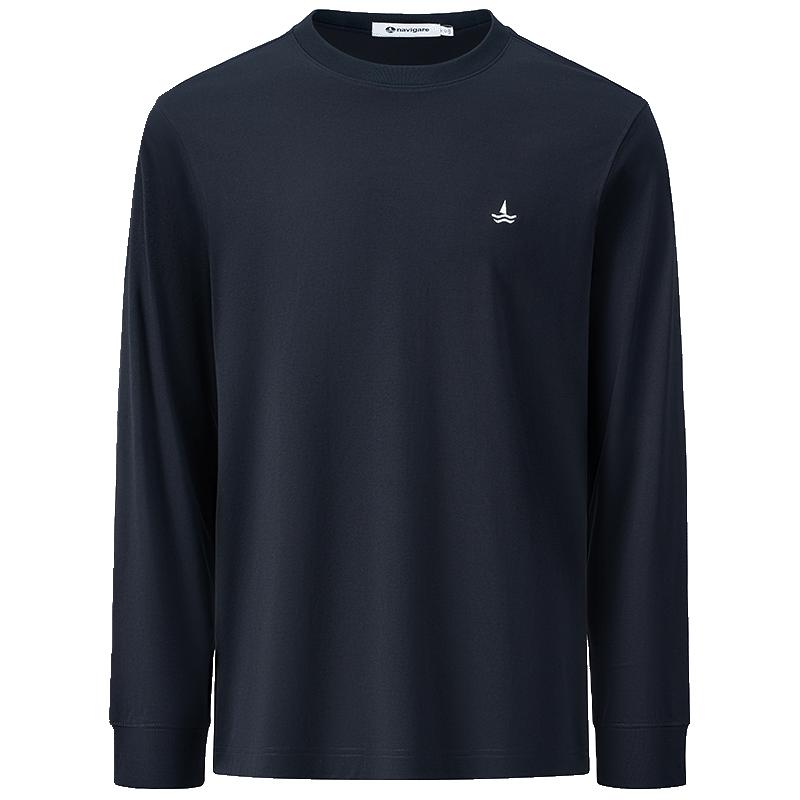 NAVIGARE 【抑菌】意大利小帆船 秋季亲肤舒适圆领卫衣男士长袖T恤上衣