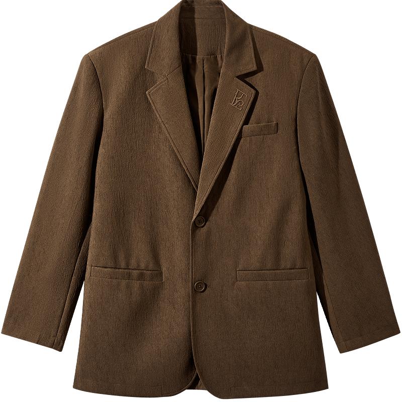 GXG 2025GXG男士肌理感水波纹西装外套男士通勤简约上衣