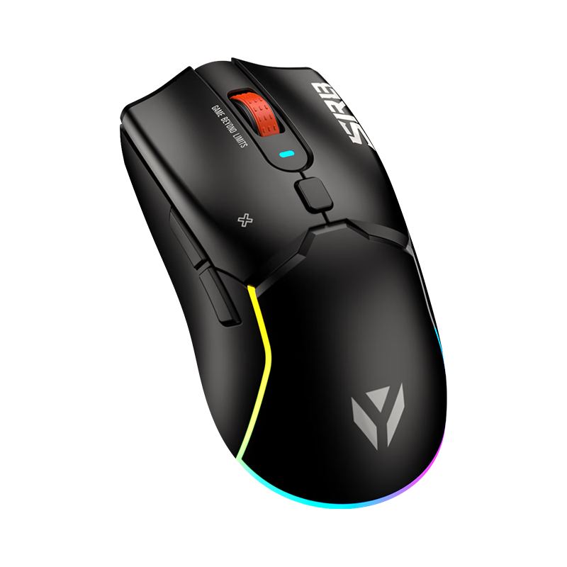 云墨无线游戏鼠标有线蓝牙三模电竞办公静音台式电脑基本通用宏程按键人体工学便携RGB发光 2024【8KDPi+1K回报率】黑色有声 2.4G无线+蓝牙+有线三模