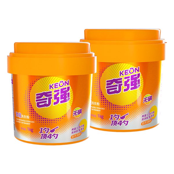 奇强 高效浓缩洗衣粉4斤装自然清香无磷低泡去污机洗手洗通用留香家用