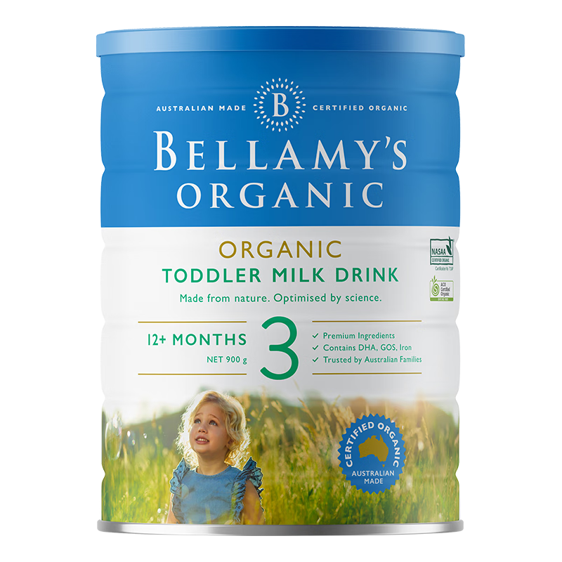  BELLAMY'S/贝拉米 有机 婴幼儿配方奶粉  【新客加赠】【12-36月】800g*3 3段