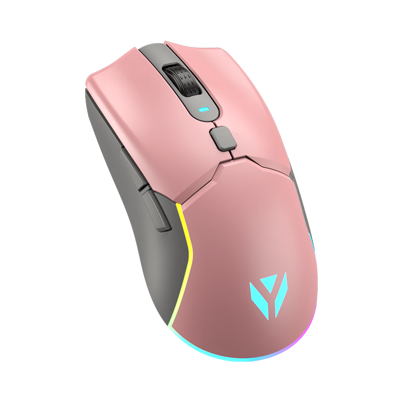 云墨（YUNMO）无线鼠标蓝牙有线游戏三模电竞充电宏自定义静轻音台式电脑笔记本通用2.4G发光RGB 【+1000Hz回报率】静音樱花粉