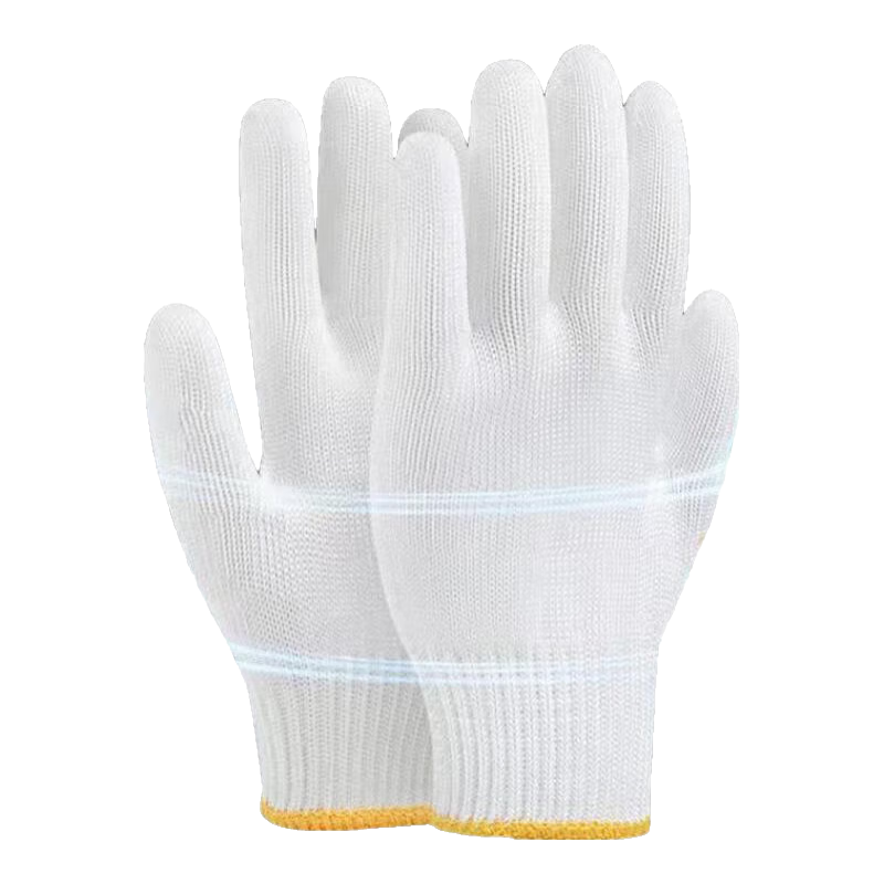 汽修维修白加丝黑加丝耐磨劳保透气棉线手套干活工地劳动手套 黑色 3双装