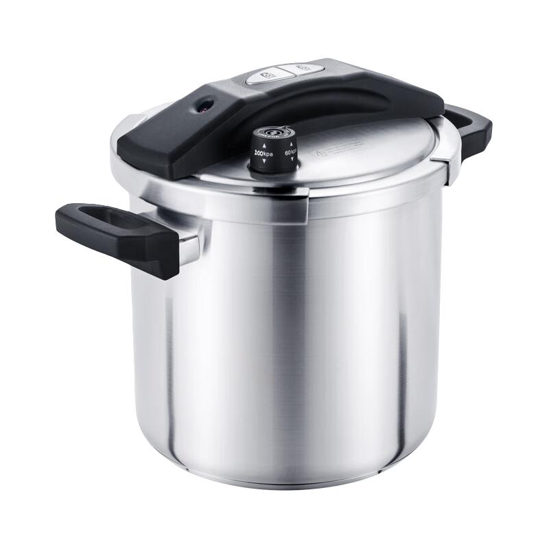 凌丰（LINKFAIR）304不锈钢高压锅家用大容量单手开合防爆压力锅经典系列10L 【配玻璃盖】 24cm 10L