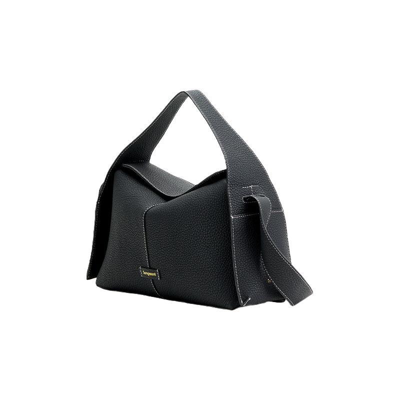 Songmont山下有松挂耳系列屋檐包女斜挎单肩头层牛皮通勤包 青石绿