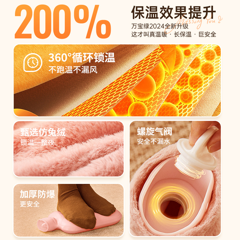 热水袋注水加厚防爆暖手暖脚被窝热敷暖肚子可爱女暖水袋
