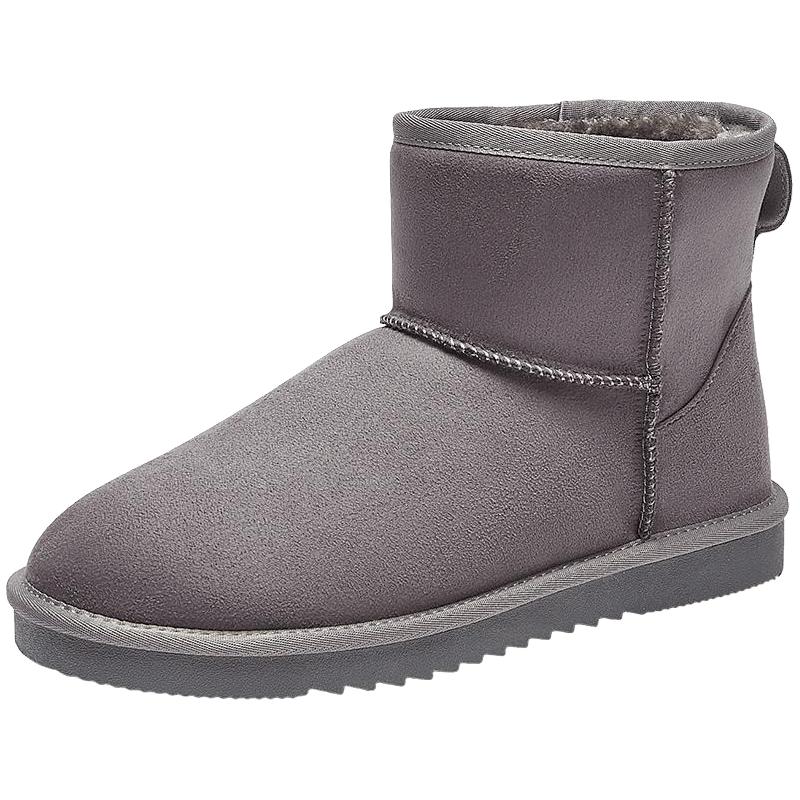 热风男鞋雪地靴冬季新款男士时尚雪地靴加绒加厚保暖经典款短筒靴