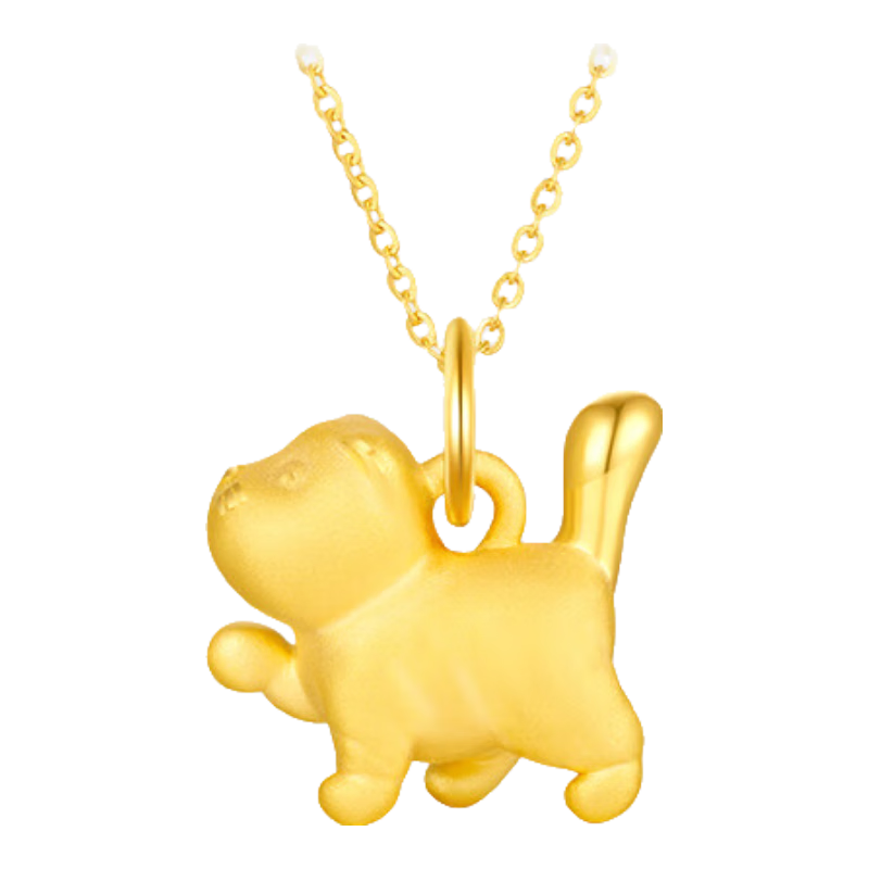 曼卡龙黄金足金娇娇哈基米吊坠挂坠项链女可爱猫咪送定价 娇娇哈基米吊坠
