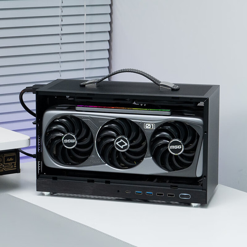 闪鳞S400机箱便携式ITX手提TYPECmini台式机电脑主机箱超迷你桌面V2版 S400黑色PRO版 3.0显卡延长线