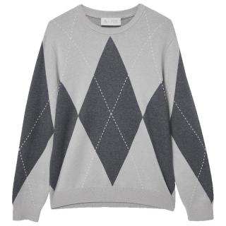 杰克琼斯 杰克·琼斯（JACK&JONES）男装秋冬季新款针织衫男士薄款毛衣菱形格纹长袖圆领套头打底衫
